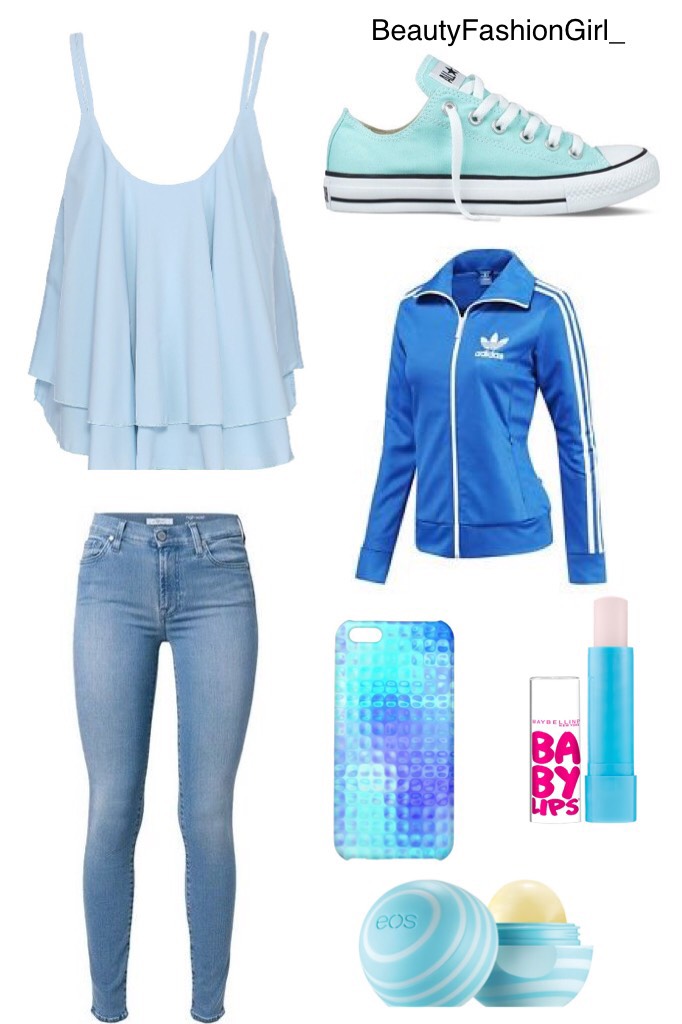 Pastel blue outfit xxx