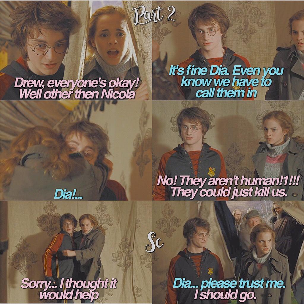 ... yeahhh so have to introduce more characters yet but this is a really sweet scene in tgof I ship harmione as a couple but they have a beautiful friendship too ❤️ 
💡 E M 💡