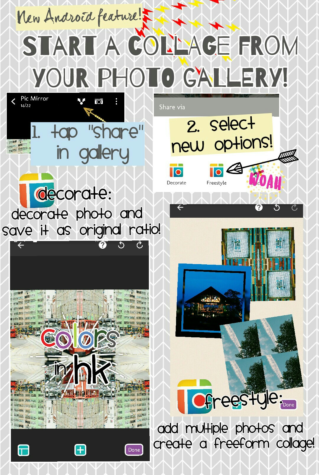 How to start a collage from 
your photo gallery on Android!