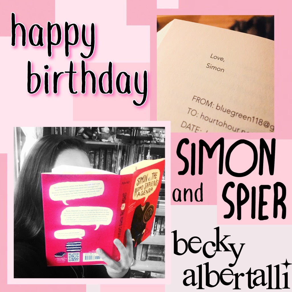 Happy birthday Simon and Becky!!! Ily both so freaking much, thank you for turning today into a daydream❤️❤️❤️

I dressed up as Simon today at school hehe 

Comment “oreos” if you’ve read this book!!!