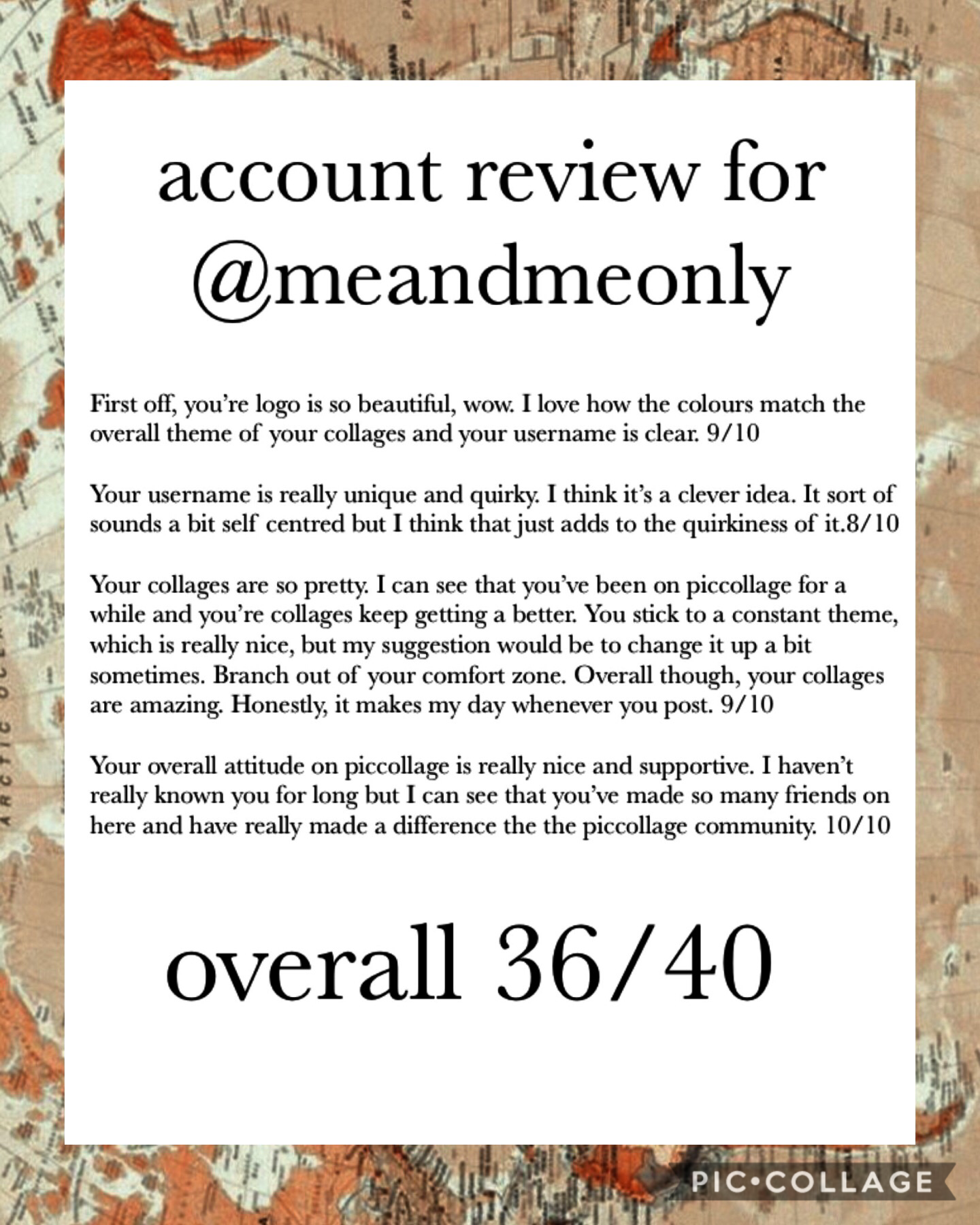 Account review for @meandmeonly
