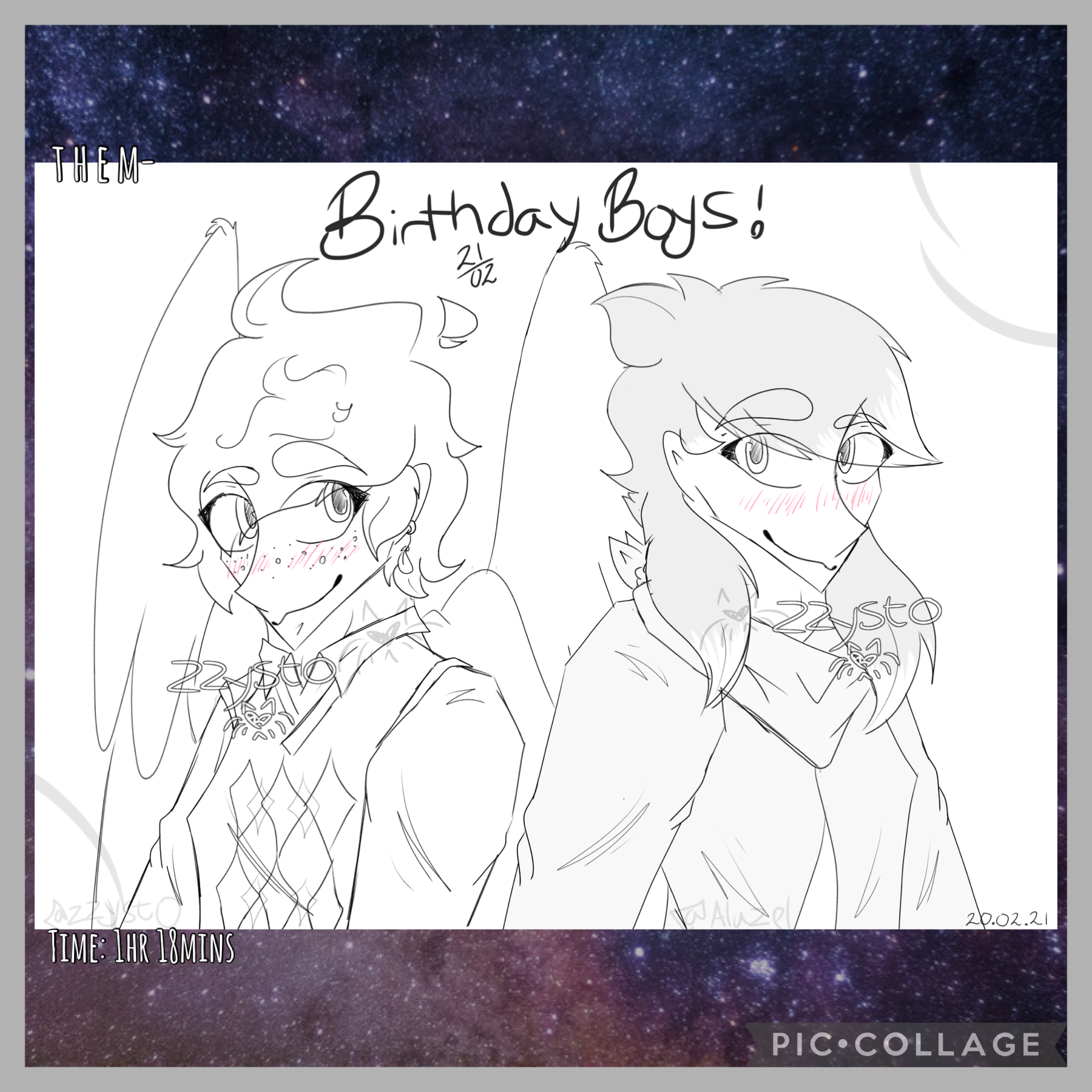 🪶Tap🪶
It’s my oc Charles, and Alazel’s oc Zee’s, second birthday today, ayyY
I find it so hard to believe Charles is now two years old wh,, he literally hasn’t changed at all lmaø