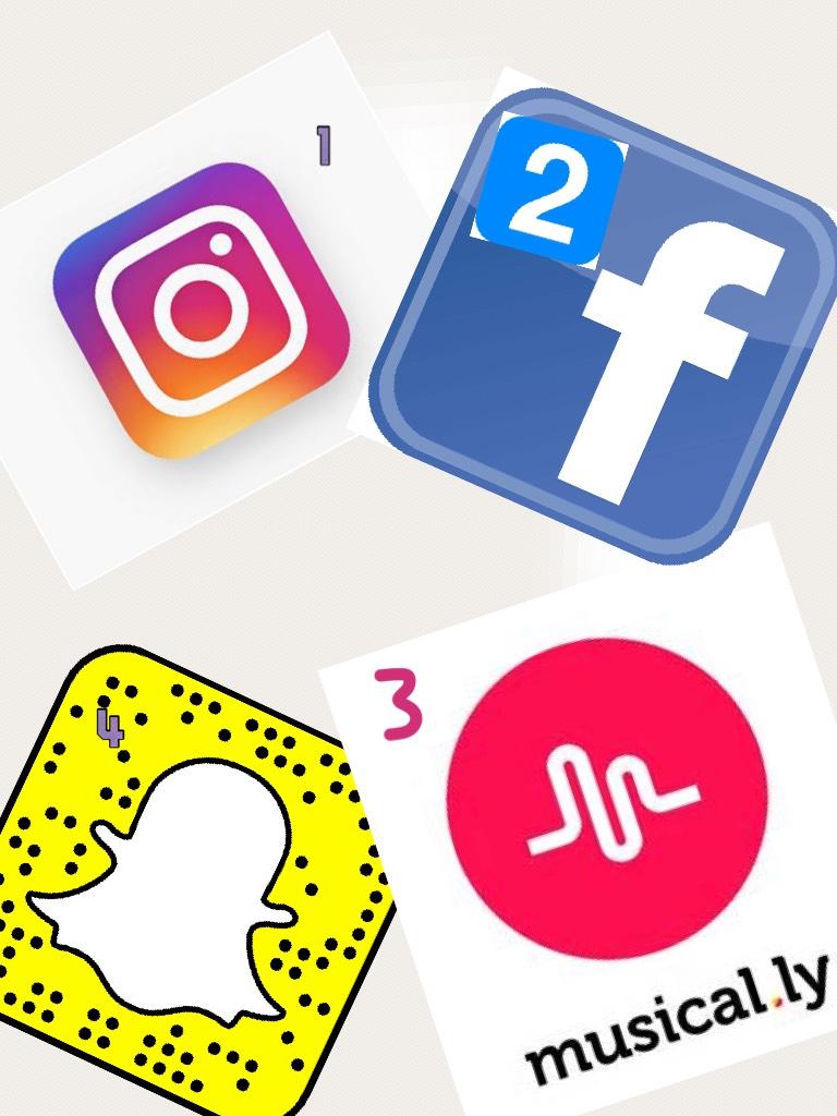 Which app do you like best 1-instagram 2- Facebook 3-musical.ly 4- Snapchat 