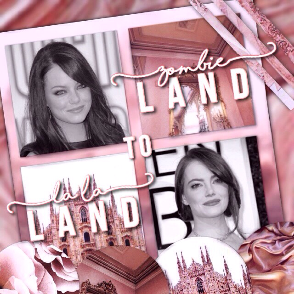 Entry to gillyweed's music vs. film contests!! (Btw the theme was that u had to make a collage about ur celeb's career change, so that's y it says zombieland (her first big movie) to la la land (her latest movie)