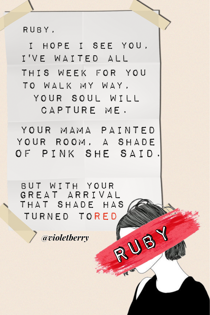 ❤️ ruby ❤️


lyric art! aye! also tell me something cool in the comments below! I want to get to know you guys!