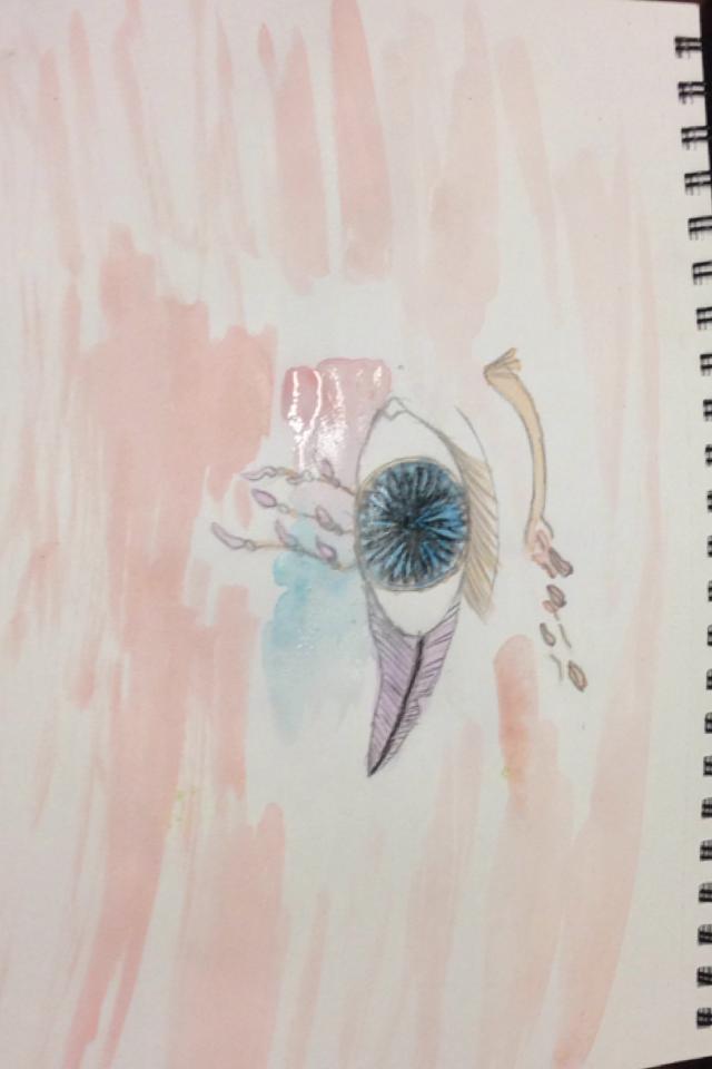 Drawing/watercolor I did the other day! What do you guys think?? (I know it's kind of random but I love this idea)