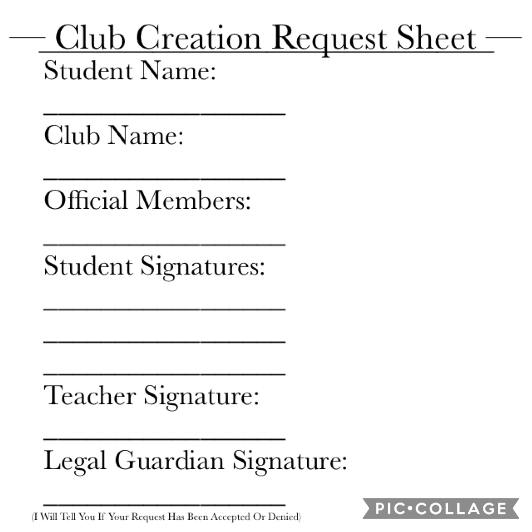 You Can Fill This Out At Any Point In The RP, I Would Recommend Waiting Till You Have At Least One Or Two Other People To Join Your Potential Clubs/Extracurricular Activities