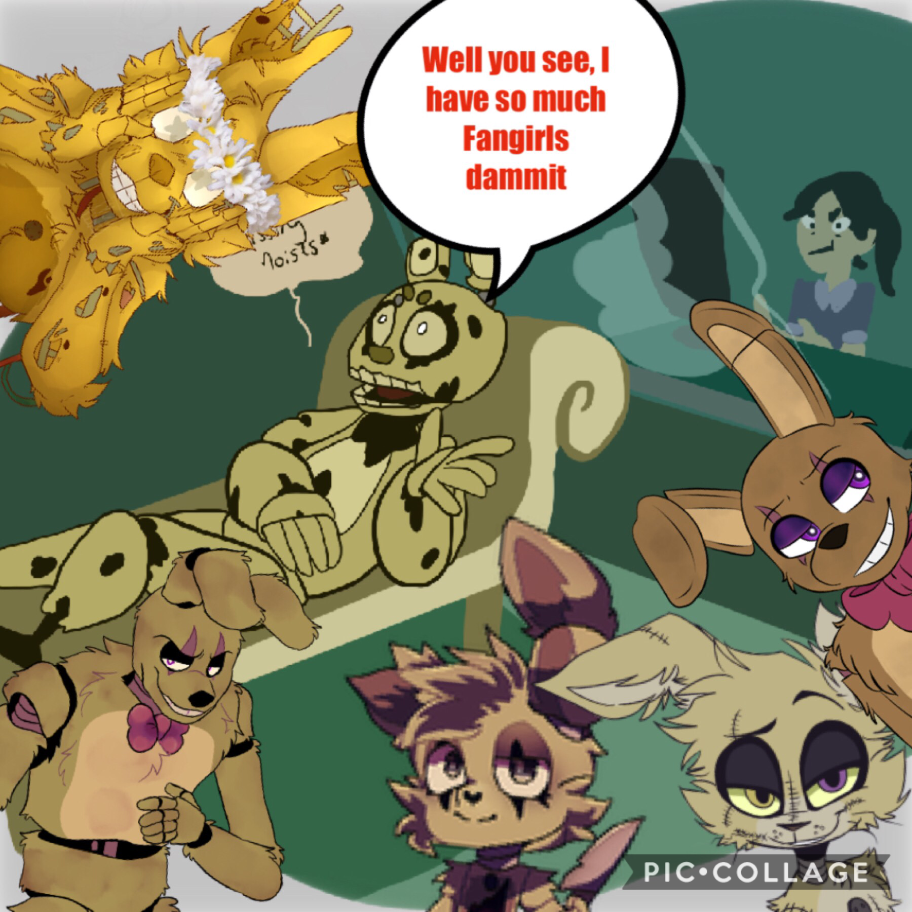 This is for all the Springtrap fangirls out there. Ft. Springtrap’s Therapist (credit goes out to all the artists!) HAPPY V DAY