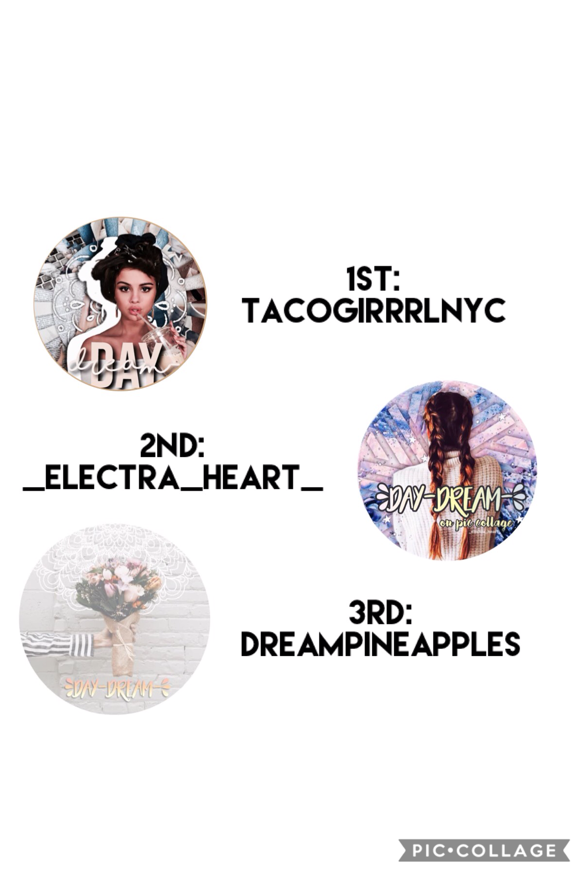 RESULTS! tap
Winners, you can all choose a prize out of:
Collab, spam of likes, follow, or you can think up a prize and comment
Thanks everyone who entered!