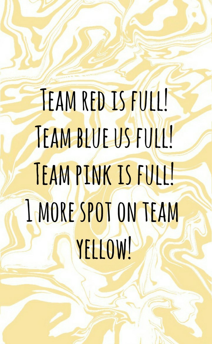 1 more spot on team yellow!
