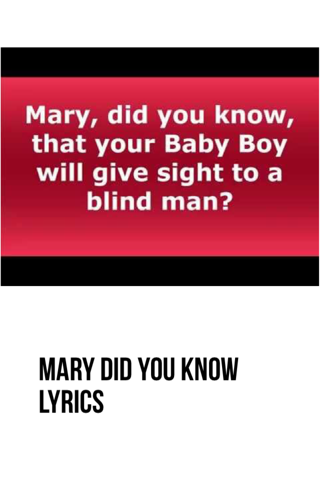 Mary did you know lyrics