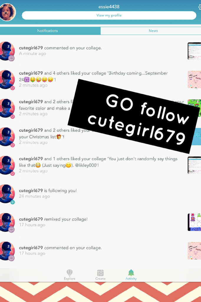 GO follow cutegirl679😜😝😛