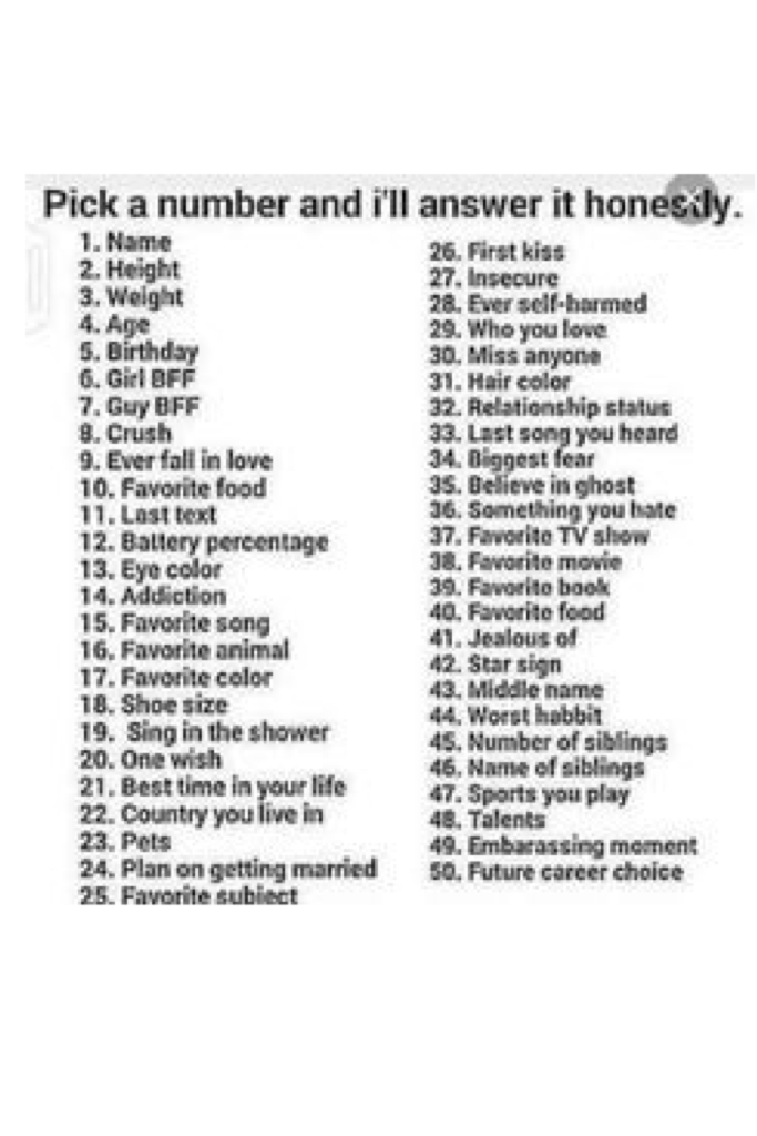 If you send me one I'll answer honestly 