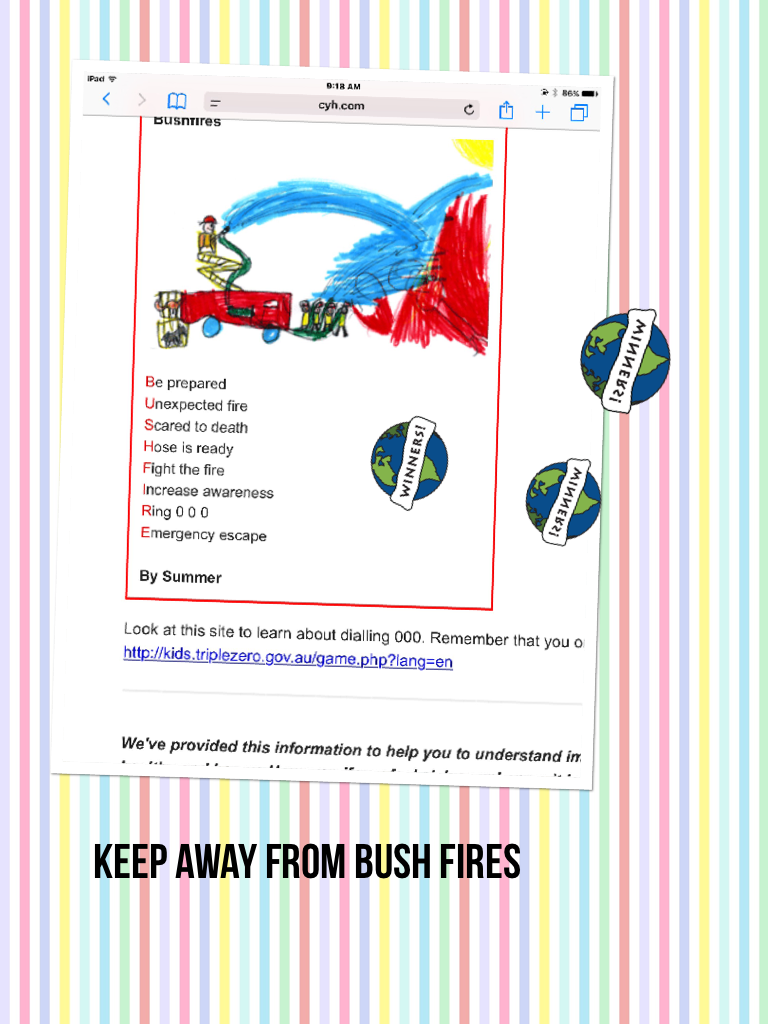 Keep away from bush fires 