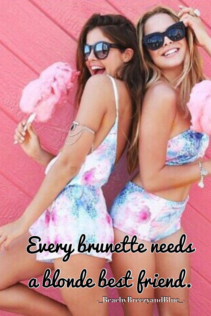 Every brunette needs a blonde best friend 😘😘 This is me and my best friend in a nutshell!!! 