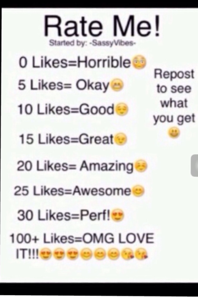 Give me a lot of likes depending on the chart of how much you guys like this!!!!