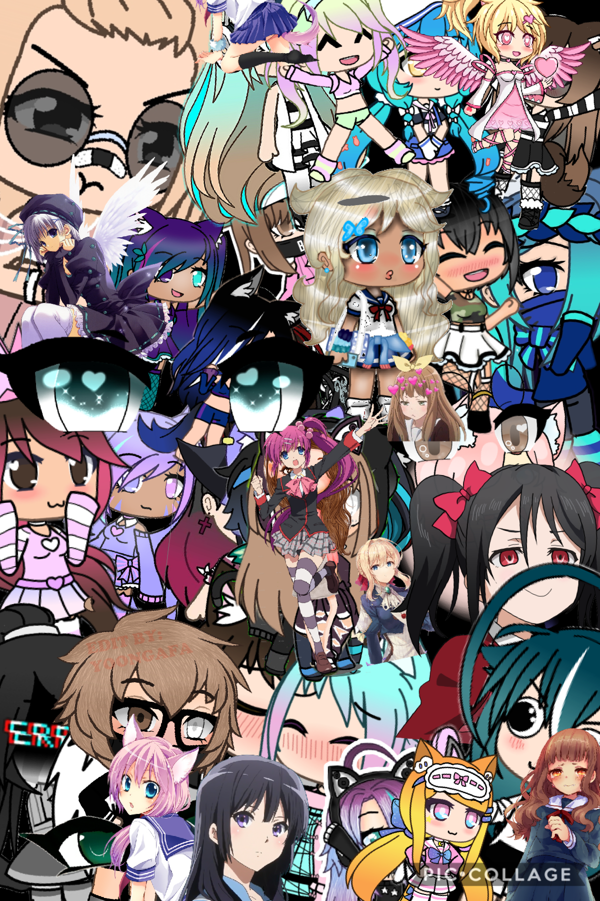 Gacha life collage(terrible bc I made it on my phone
