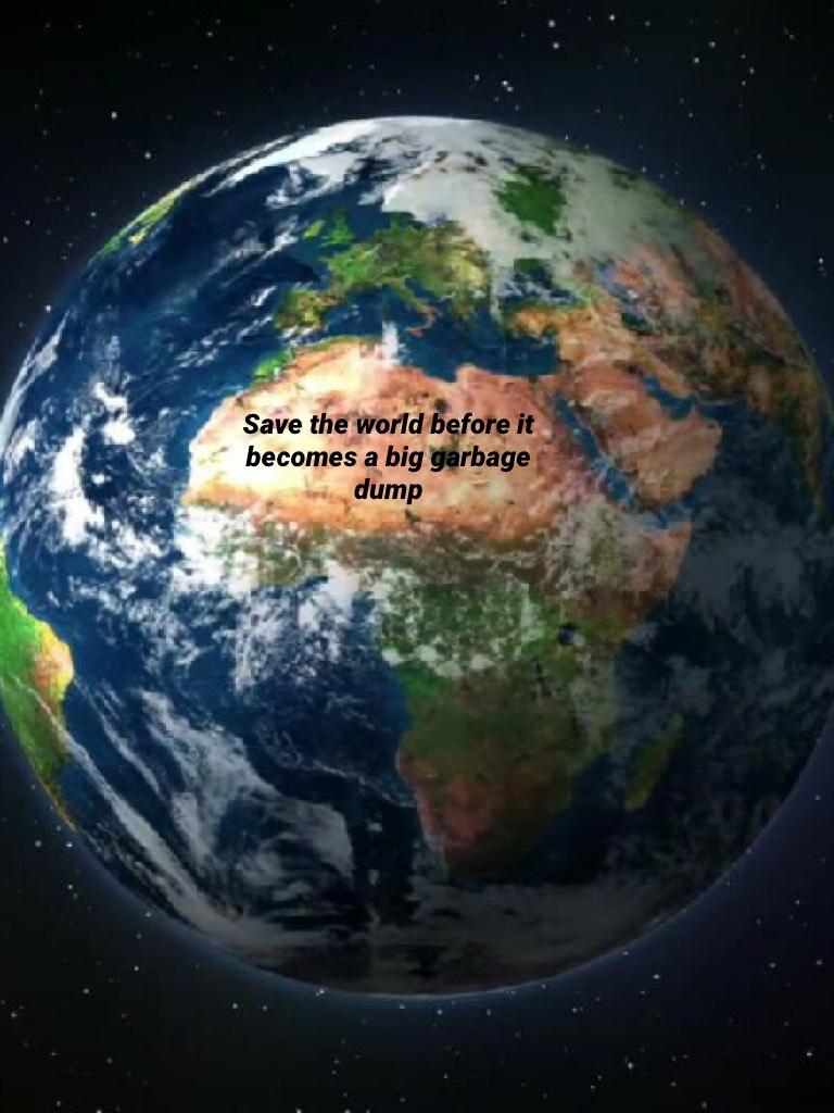 Save the world before it becomes a big garbage dump