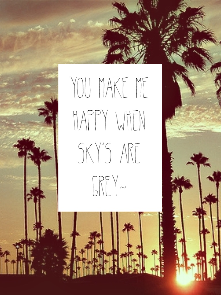 You make me happy when sky's are grey~
