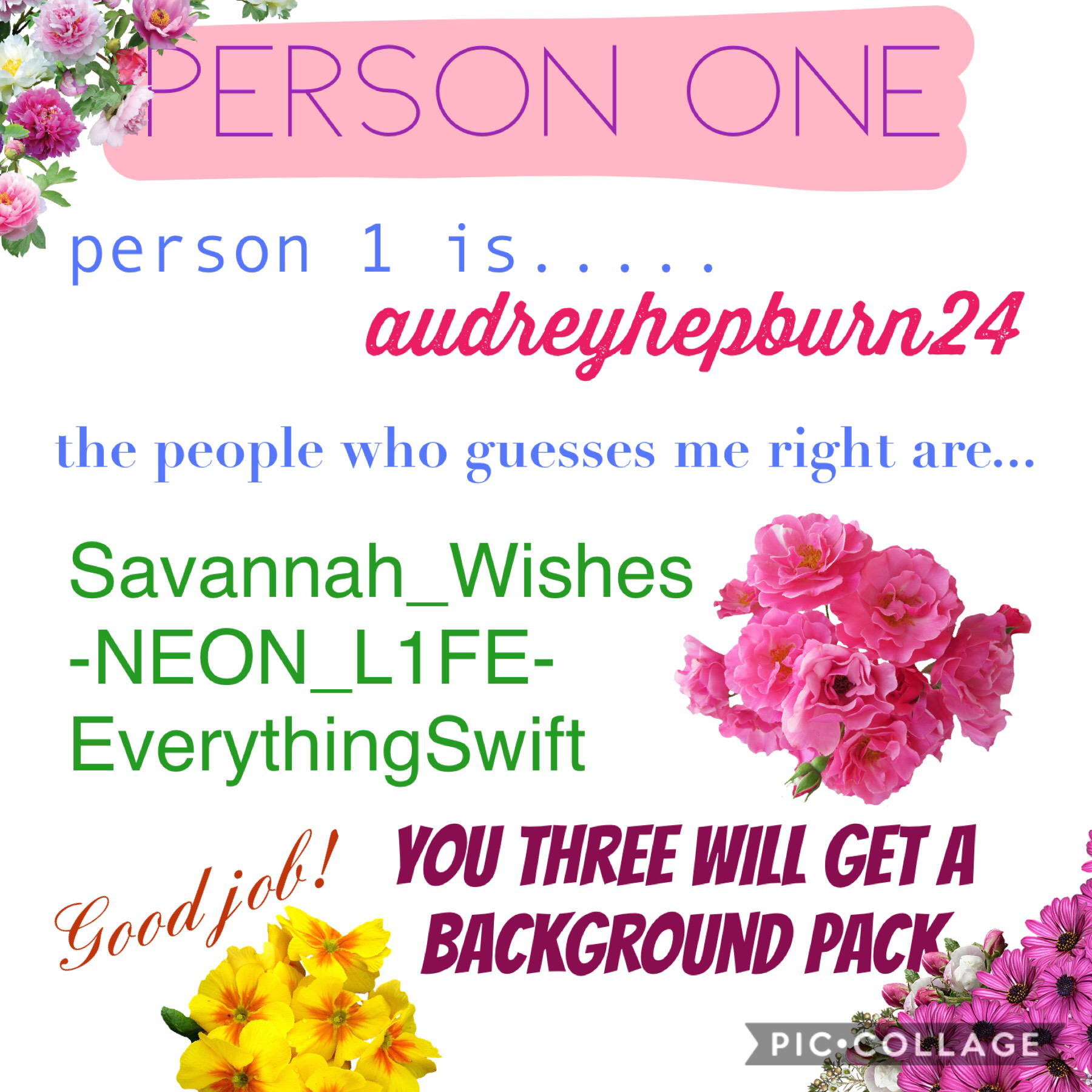 Person 1 is..... (Tap)
Me!!!!!!! audreyhepburn24 💞💖