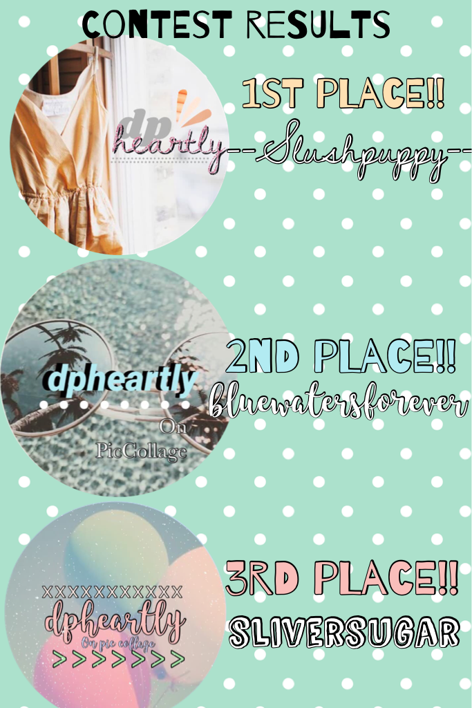 TAP
Congrats to who won!!🎉(1st: --Slushpuppy-- , 2nd: bluewatersforever , 3rd: sliversugar
Thank you to everyone who entered the contest and I will give the winners their prizes!🎉🎉