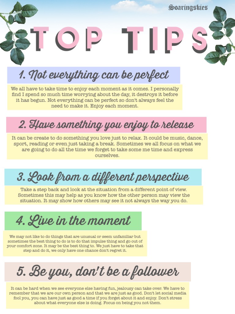 A few tips I feel really help me☺️💓
Comment below suggestions for tips that have helped you with stress 👍🏻💜I thought this was a cool idea💓🌸