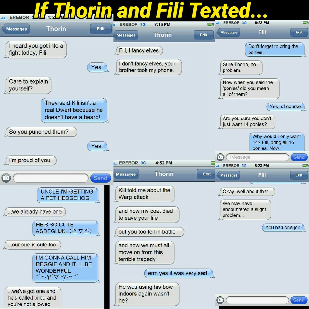 If Thorin and Fili Texted...