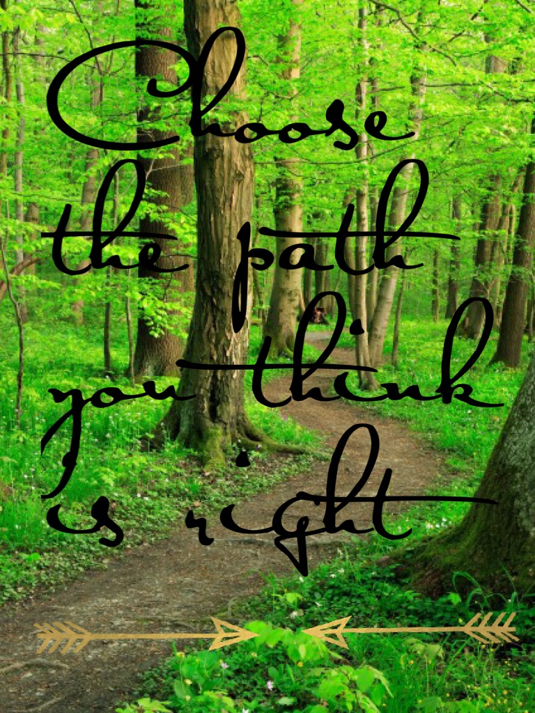 Choose the path you think is right 