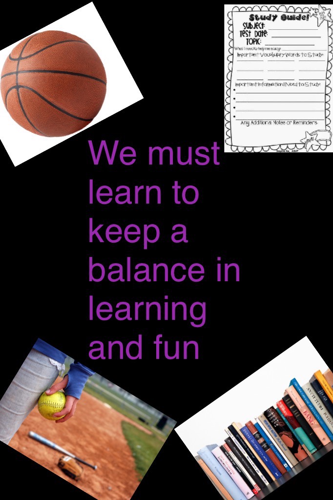 We sometimes forget to balance these two things out🏀⚾🏈️🤓📓📚