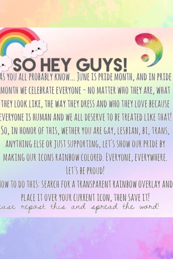 Tap the 🌈
I know I’m probably the literal last person to post this 😂😂 but this is important.. and even though June is coming to an end, we should always support and love those who are different 💗💗