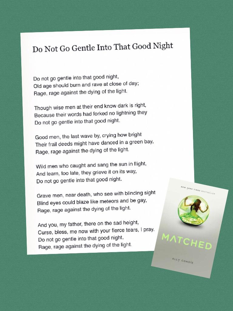 This poem was included in the book Matched and I thought I'd share it with you!