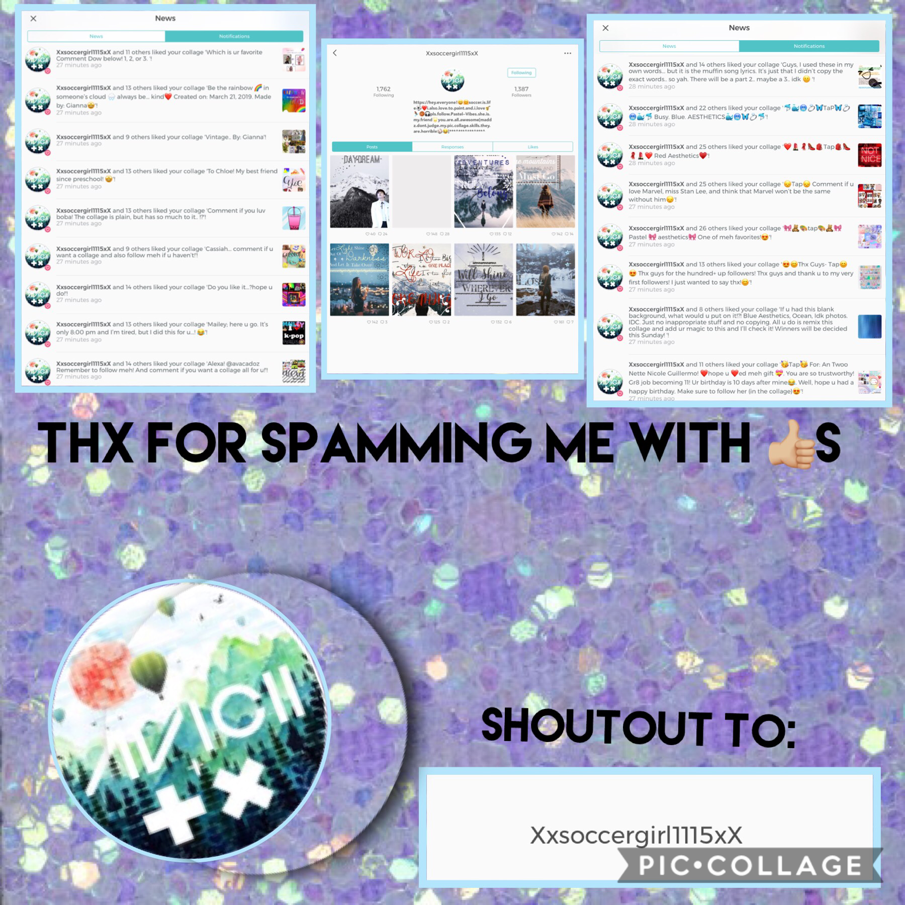 Shoutout to Xxsoccergirl1115xX! They for spamming me with 👍🏼s. I really appreciate it😁