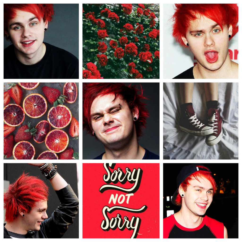 Red Michael Clifford Mood Board