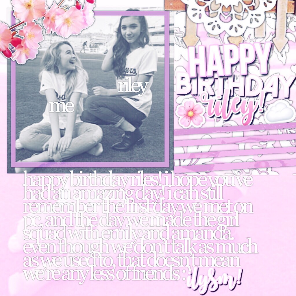 t a p p y
hi beauties! i haven’t been active at all, but here’s a happy birthday to one of my pc besties, @multidavis (riley)! ilysm riles and i hope you’ve had the best birthday ever :)
s t a y  a l i v e - l e x i 💗