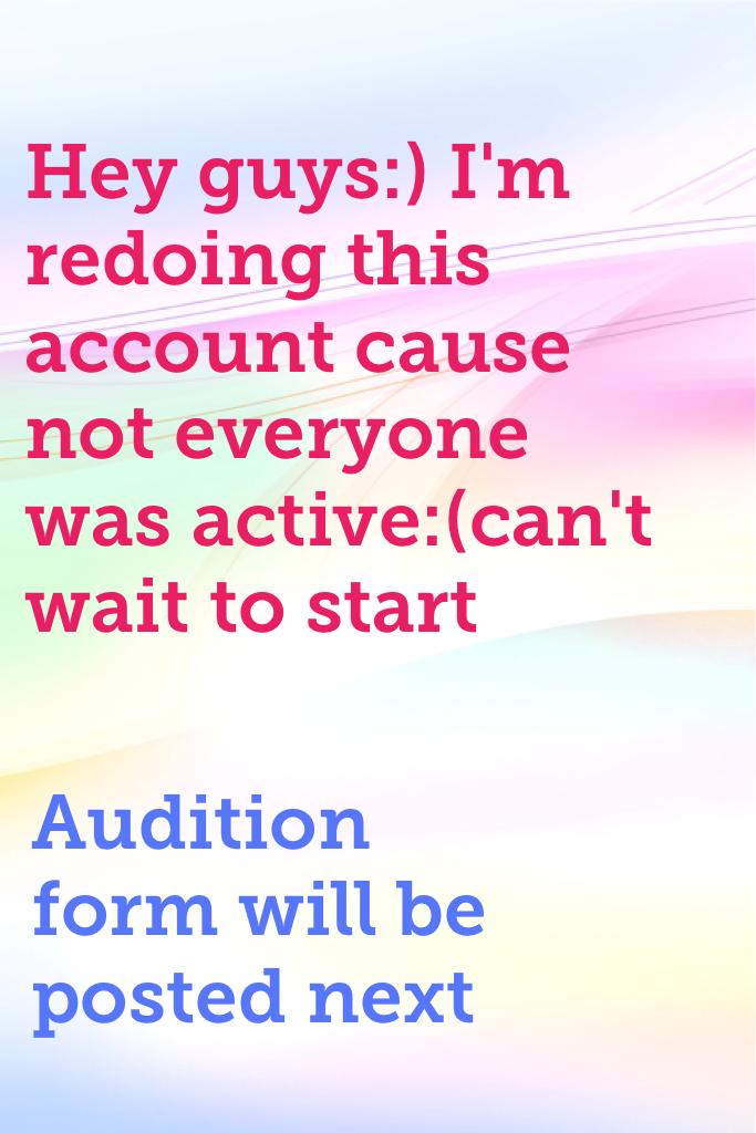 Audition form will be posted next