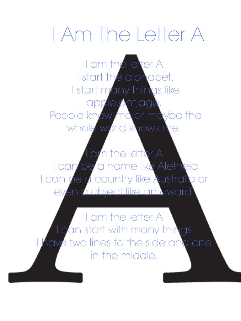 I AM THE LETTER A