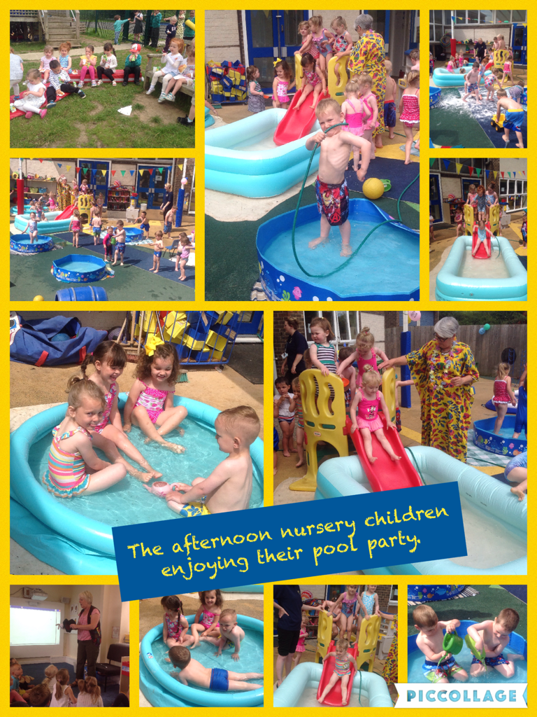 The afternoon nursery children enjoying their pool party. #piccollage