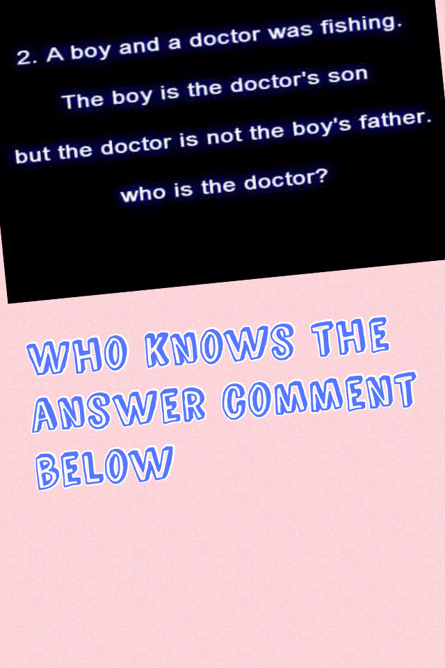 Who knows the answer comment below 