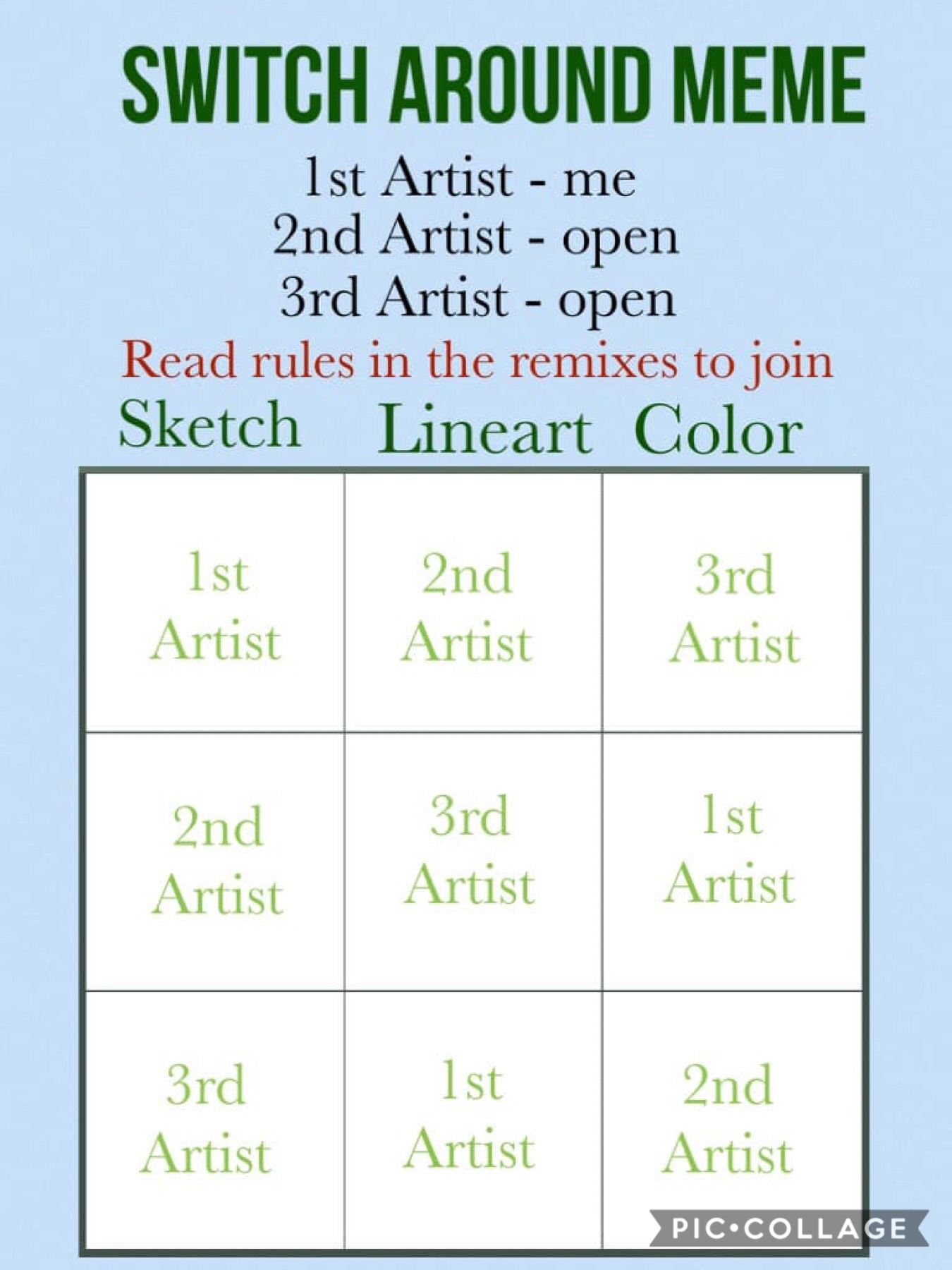 TAP
Please read all the rules in the remixes! Only two people can join and only join if you can commit to finishing!