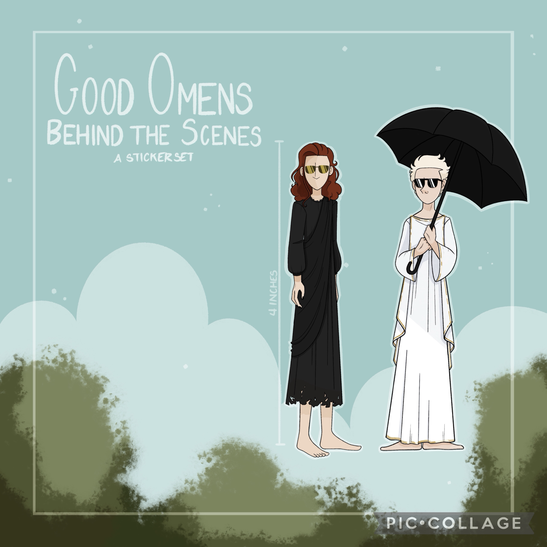 to all my fellow good omens fans out there, i've got two of these stickers left in my etsy shop (@elisabethrosatiart) and i will not be printing more.