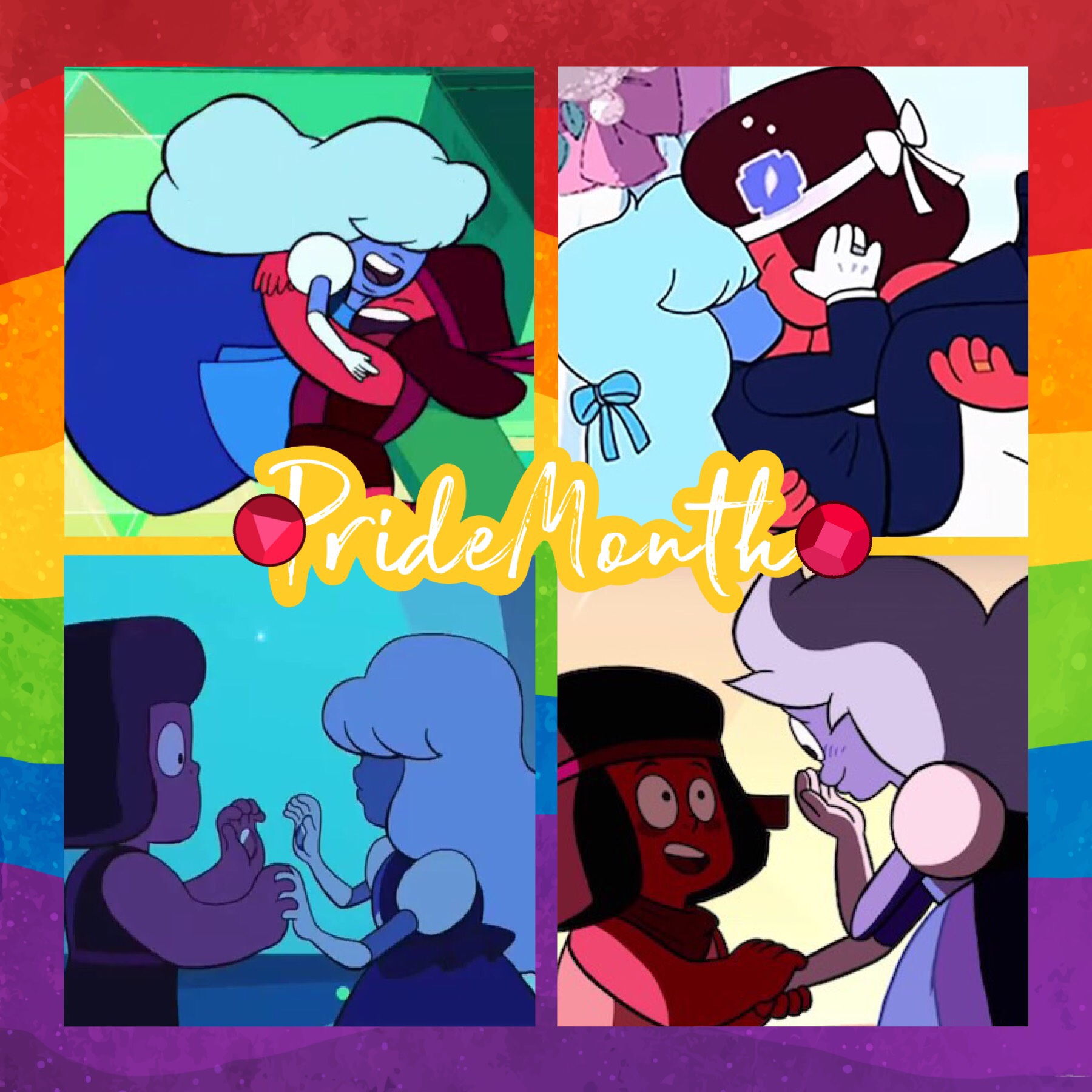 Happy pride month everyone!! I thought Ruby and Sapphire would be perfect for this template ☺️☺️🏳️‍🌈🏳️‍🌈❤️💙