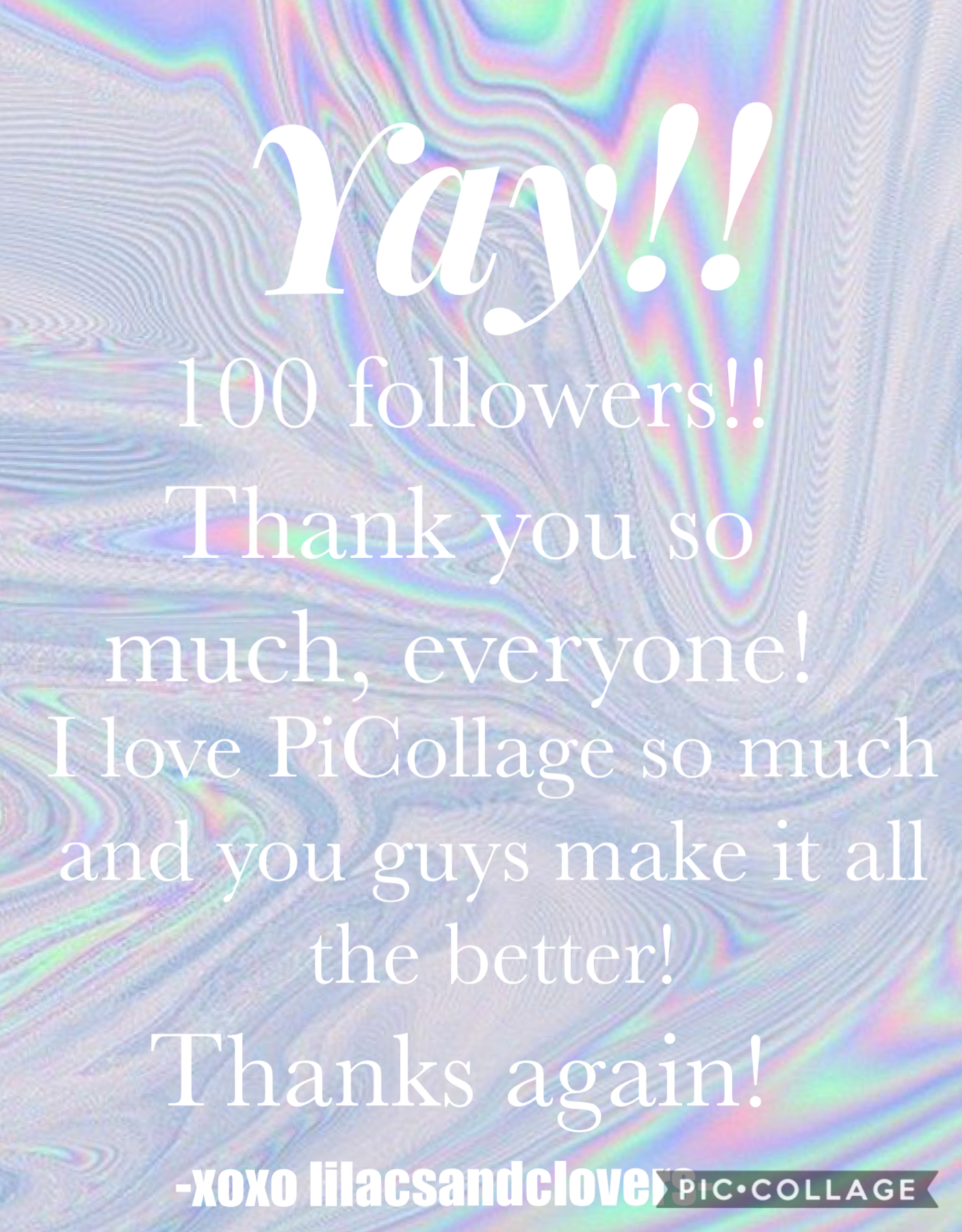 Tysm for 100 followers! Xoxo lilacsandclovers!💖