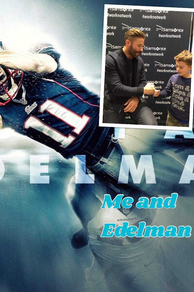 I met Julian Edelman at the mall yesterday and it was put together by my family as a surprise so thanks to maisie and audrey.