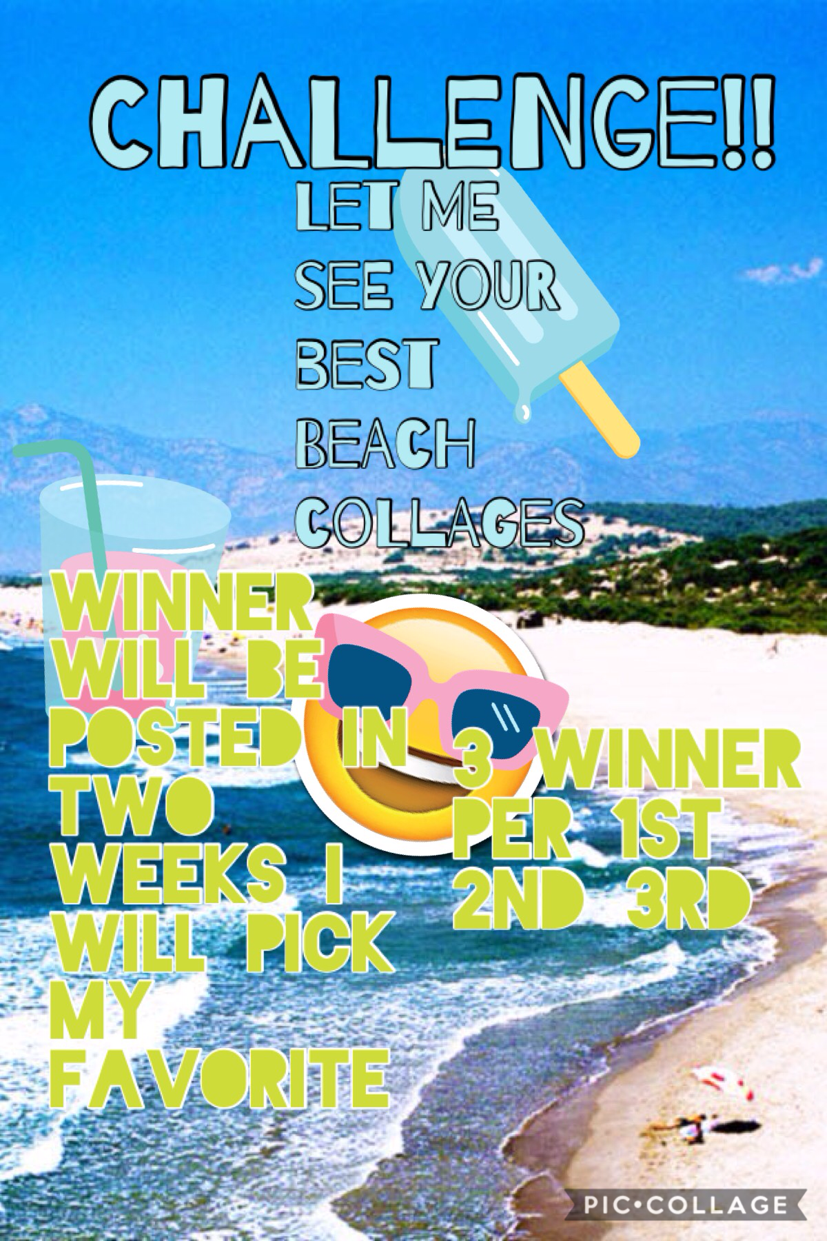 Tap
I will post winners in two weeks if I get  people to enter three winners per place