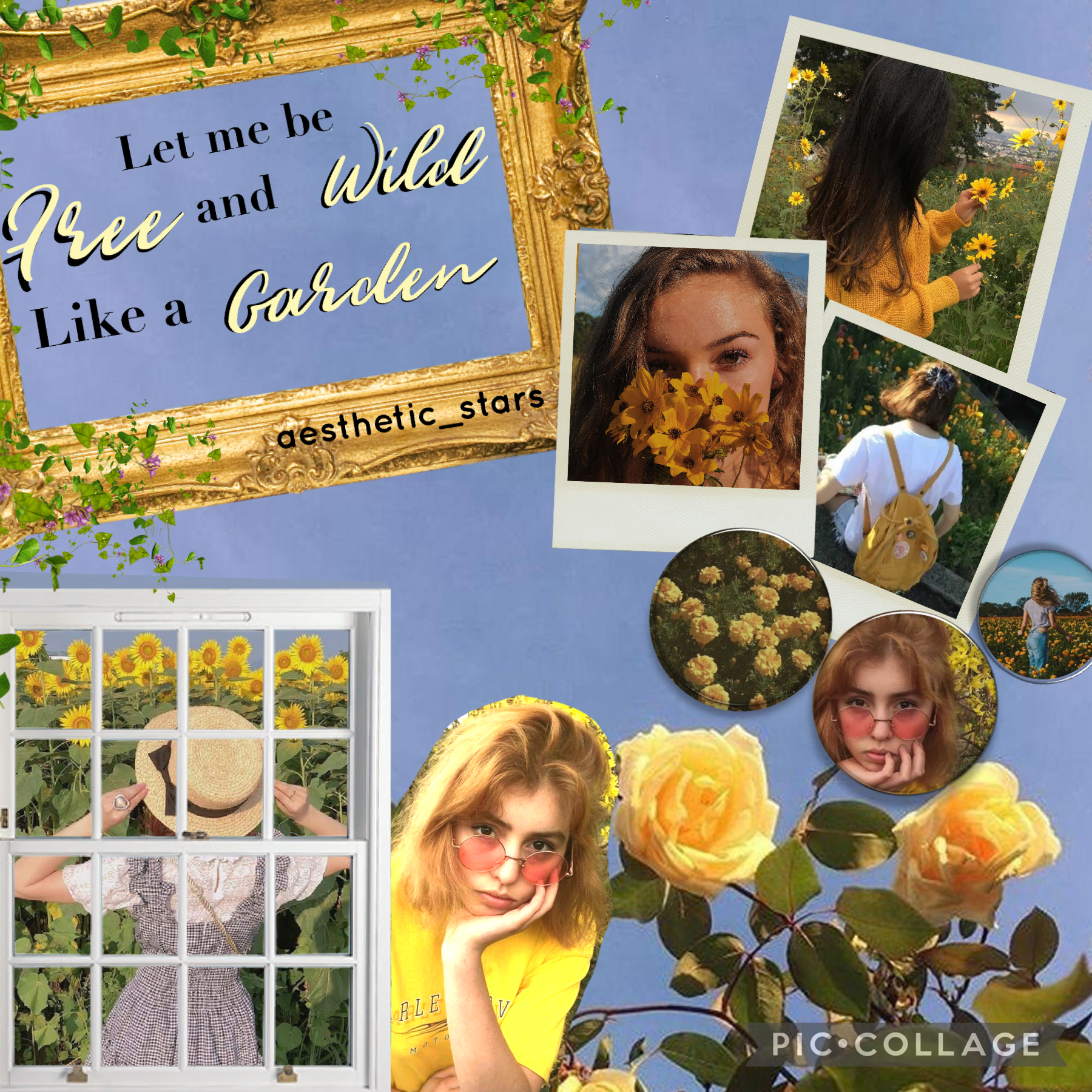 
🌸Tap🌸
This is the first nature collage for my series!! Let me be free and wild like a garden. The theme is yellow and green nature. Hope you like it, Collage 2 is coming soon
