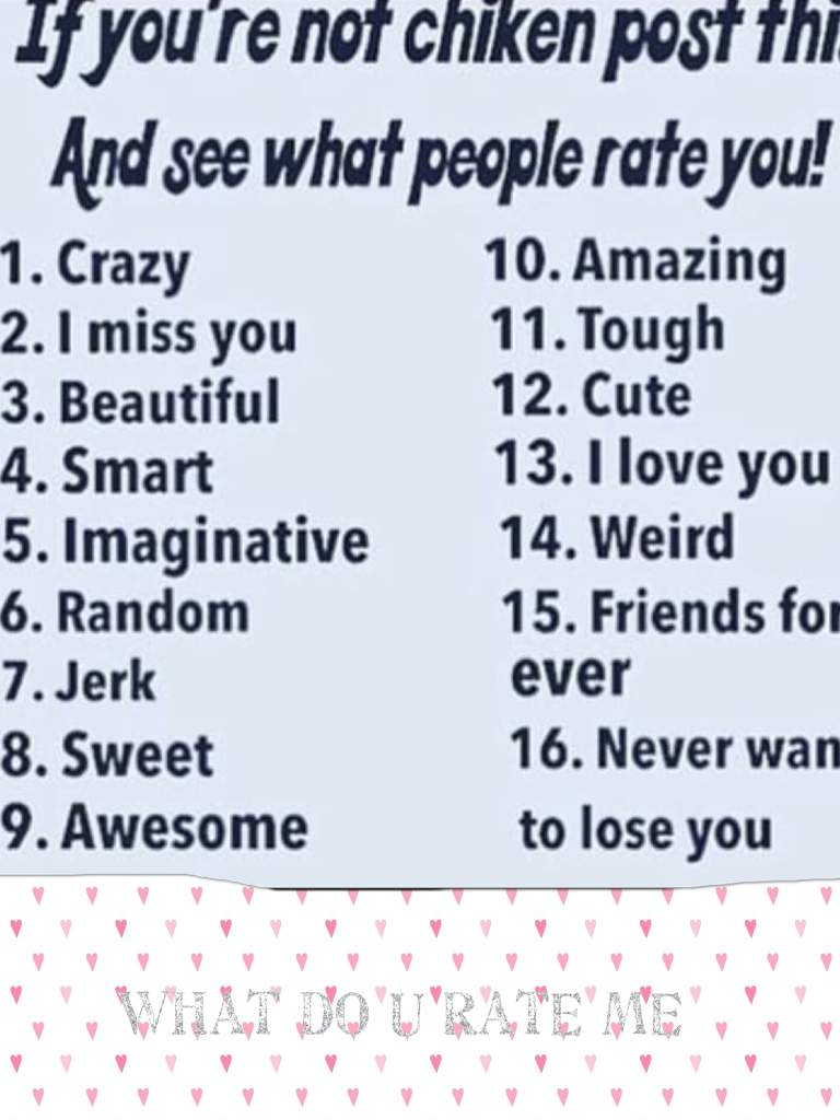 What do u rate me