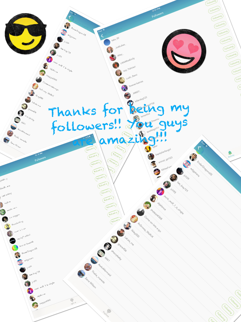 Thanks for being my followers!! You guys are amazing!!!