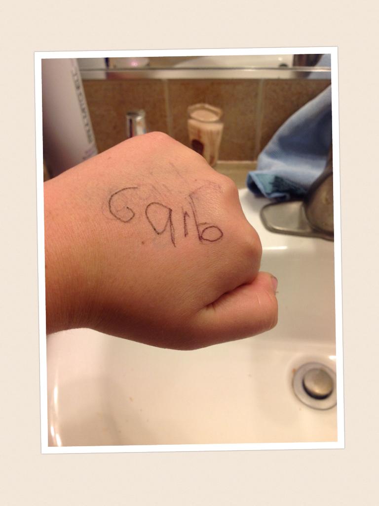 I wrote Gaib on my hand