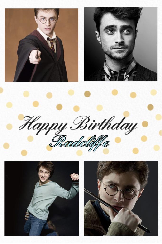 #Radcliffe happy birthday to the man who was able to make Harry Potter to life love Daniel Radcliffe so much happy 28th birthday #long live potter 😍⚡️🎂🎉🎈