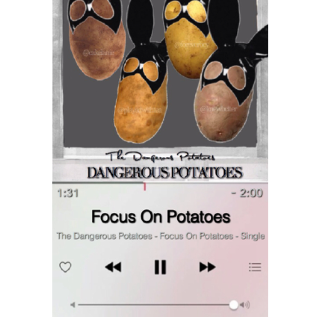 focus on potatoes. f-f-focus on potaatoes (wooh!) late Halloween single!😚 -the dangerous potatoes 